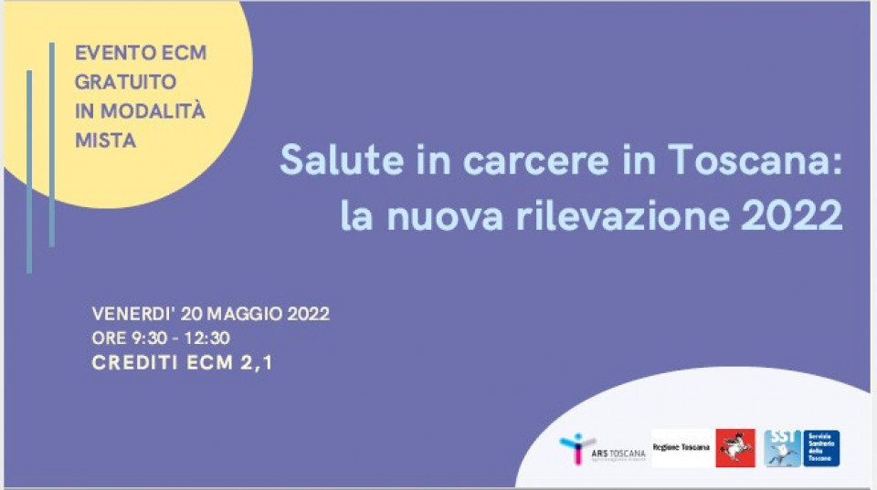 immagine articolo Salute in carcere in Toscana: la nuova rilevazione 2022 con 2,1 CREDITI ECM.